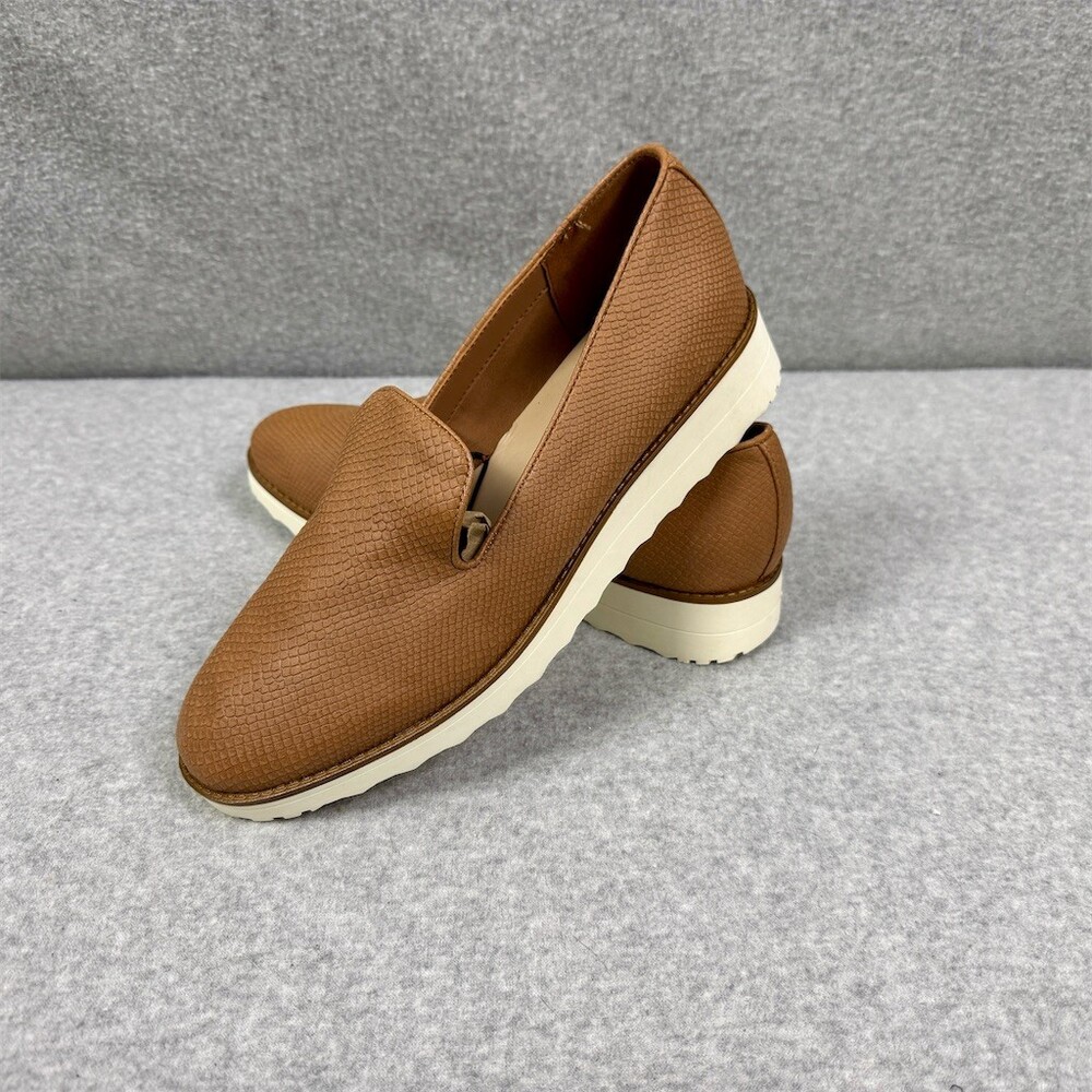 Aldo Womens Loafer Comfort Flats Brown Embossed Slip On Size 11